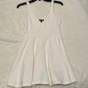 White v neck express dress with built in shorts
